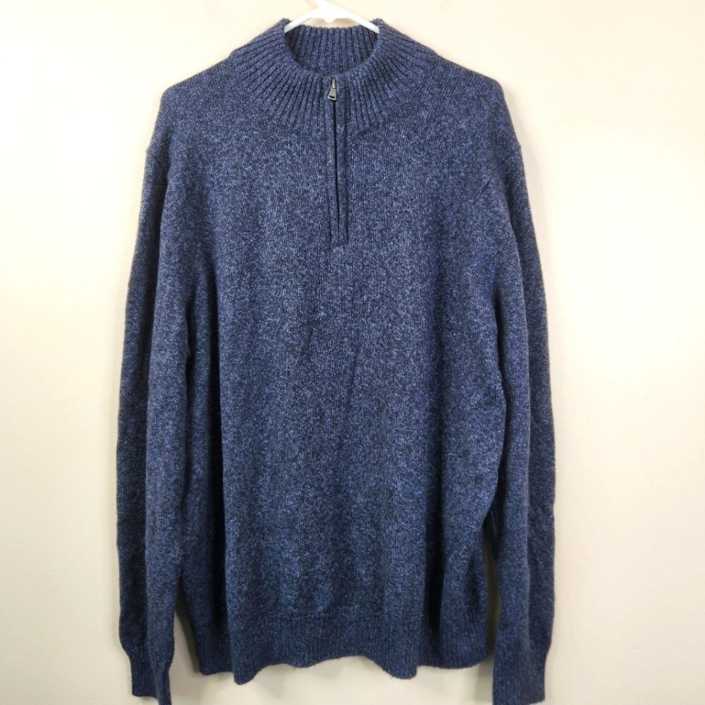 Croft & Barrow Mens Long Sleeve 1/4 Zip Mock Neck Pullover Sweater XXL